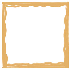 A hand-drawn, wavy, light brown frame with a white background, creating a border or placeholder.