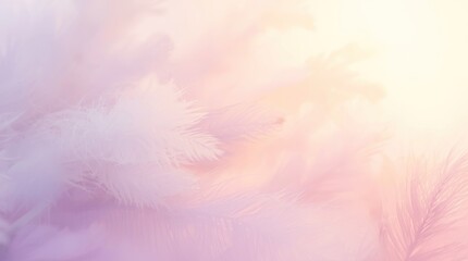 Soft pastel-colored abstract background featuring delicate feather-like textures and gentle light
