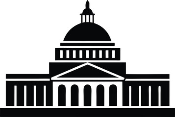capitol icon silhouette vector