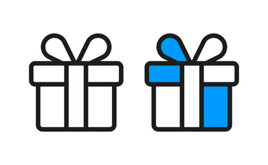 Gift Box Icon  Present and Celebration Symbol.Wrapped Gift Box Icon