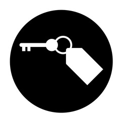black and white illustration of key icon
