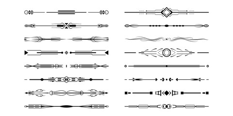 Set Black Simple Line Collection Doodle Border Elements Vector Design Style Sketch Isolated Illustration For Banner