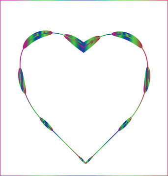 heart shaape with rainbow colour  love