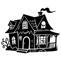 Halloween silhouette festival house design