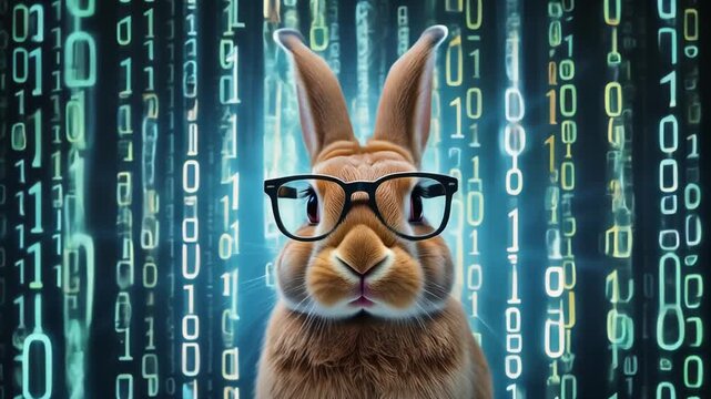 rabit wearing a glasses