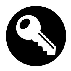 black and white illustration of key icon