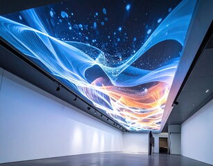 Interactive Digital Art Installation Blue and Orange Abstract Projection Mapping