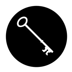 black and white illustration of key icon