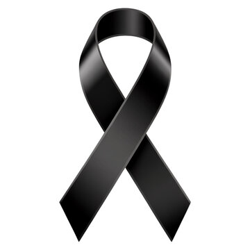 Realistic black ribbons symbolizing mourning and remembrance. black awareness ribbon