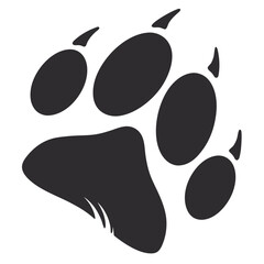 Stylized Bear Paw Print with Sharp Claws.