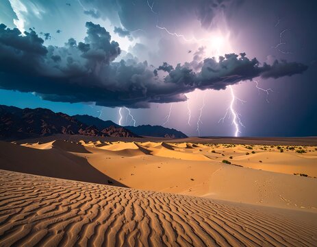 Dramatic desert storm - Powered by Adobe
