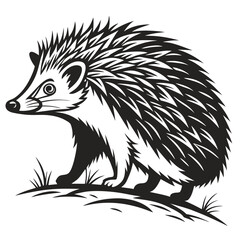A prickly hedgehog standing alert. © Ahyar