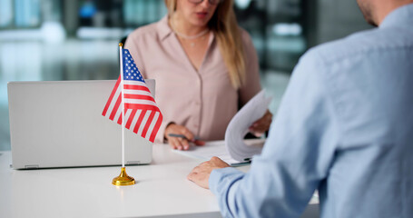 Immigration Lawyer Assists Client At US Embassy Visa Interview