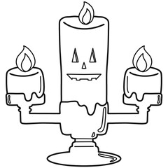 Halloween Candle stick outline
