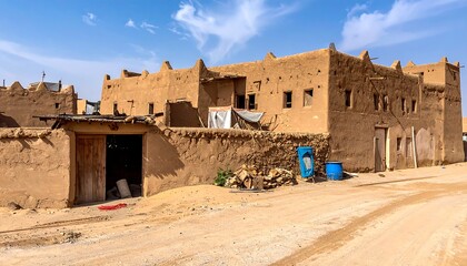 Dusty desert village dwellings