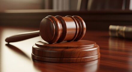 Wooden gavel isolated on white background	