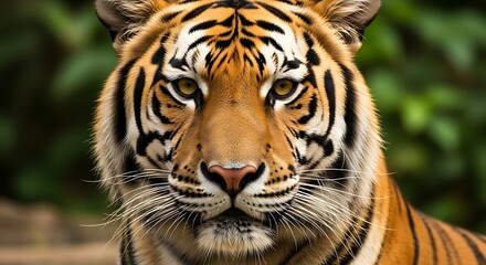 Naklejka premium Close-up of a Majestic Tiger in its Natural Habitat.