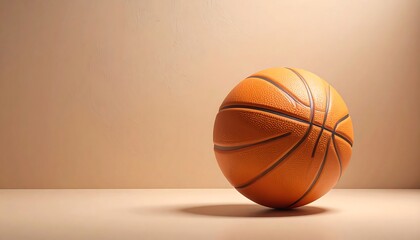 Obraz premium Orange Basketball on Beige Surface.