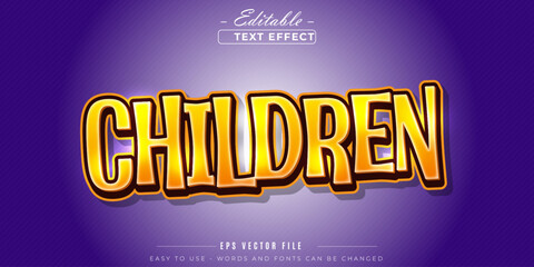 Obraz premium Glowing children text style, editable text effect.