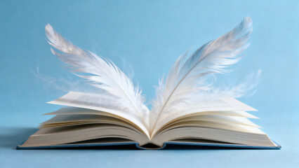 old book with feather