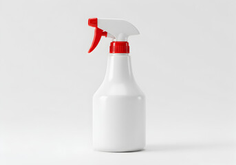 A white spray bottle with a red nozzle and trigger on a plain white background