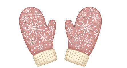 Pink warm gloves