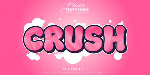 Crush text style, editable text effect.