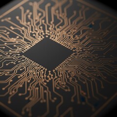Abstract Electronics Background — PCB Copper Lines, Copy Space