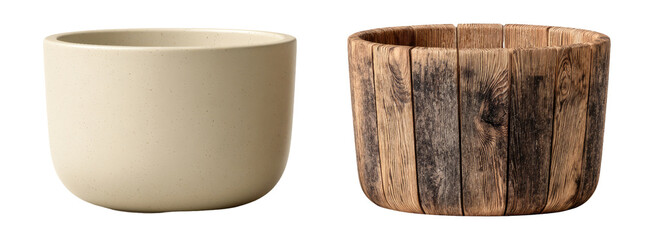 Isolated Plant Pots Collection on Transparent Background for Design