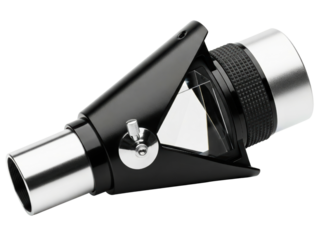 Telescope right-angle prism diagonal eyepiece accessory on a transparent background