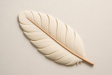 Minimalist Feather Design on Neutral Background