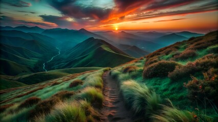 sunrise over the mountains