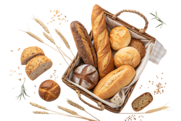 Bird s eye view of an array of freshly made breads inspiration