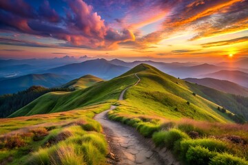 sunset in the mountains