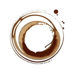 Coffee Cup Stain Ring Vector — Isolated Circular Drink Marks for Design, Texture, and Backgrounds