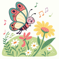 butterflies and flowers