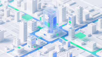 isometric view of a city