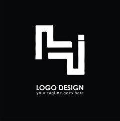 NJ NJ Logo Design, Creative Minimal Letter NJ NJ Monogram