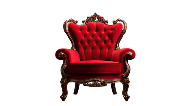 Modern stylish red fabric sofa in contemporary interior design isolated on white background