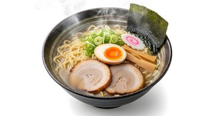 Delicious Ramen Bowl with Noodles, Eggs, Meat, and Seaweed A Culinary Delight