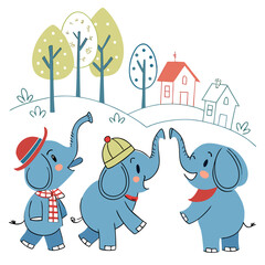 christmas card with snowman