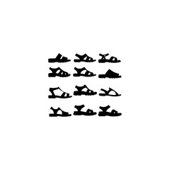 vector illustration of sandals silhouette on white background  