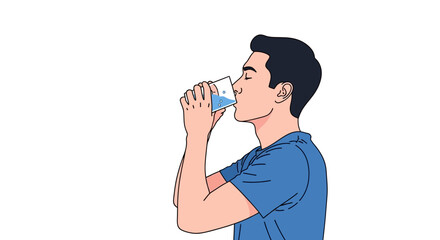 Man Drinking Water Focused Image.