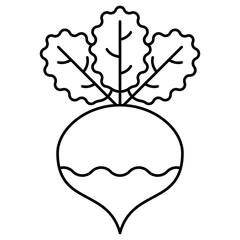 Turnip Icon – Flat Vector Vegetable Illustration