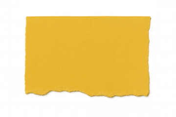 Horizontal yellow torn piece of paper with transparent background, creating a simple yet versatile design element