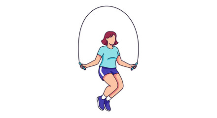 Fototapeta premium Woman Jump Rope Fitness Exercise Workout.