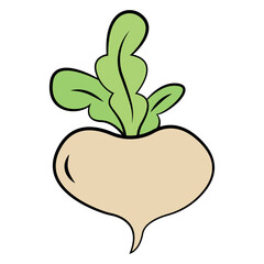 Turnip Icon – Flat Vector Vegetable Illustration