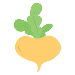 Turnip Icon – Flat Vector Vegetable Illustration