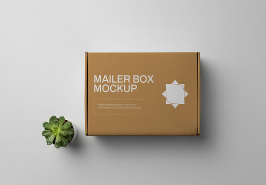 Top View Flat Box Mockup