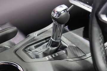 The design form of the interior of a sports car.